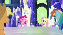 Size: 1920x1080 | Tagged: safe, screencap, character:applejack, character:fluttershy, character:pinkie pie, character:rainbow dash, episode:the last laugh, g4, my little pony: friendship is magic, cutie map