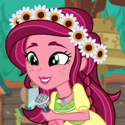 Size: 884x883 | Tagged: safe, screencap, character:gloriosa daisy, equestria girls:legend of everfree, g4, my little pony:equestria girls, cropped, cute, daisybetes, magical geodes, solo