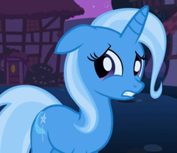 Size: 697x606 | Tagged: safe, screencap, character:trixie, species:pony, species:unicorn, episode:boast busters, g4, my little pony: friendship is magic, cropped, female, floppy ears, looking away, mare, solo