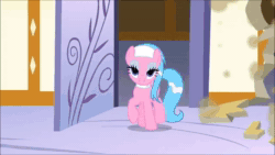 Size: 1280x720 | Tagged: safe, screencap, character:aloe, character:bulk biceps, character:spike, character:twilight sparkle, character:twilight sparkle (alicorn), species:alicorn, species:dragon, species:earth pony, species:pegasus, species:pony, episode:castle sweet castle, g4, my little pony: friendship is magic, alternate hairstyle, animated, destruction, female, male, mare, ponyville spa, punklight sparkle, sound, squished, stallion, webm, yeah