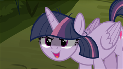 Size: 1670x940 | Tagged: safe, screencap, character:mean twilight sparkle, episode:the mean 6, g4, my little pony: friendship is magic, cropped, kubrick stare, open mouth, sinister, solo