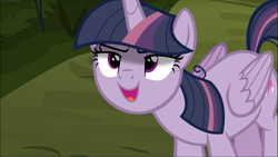 Size: 1669x938 | Tagged: safe, screencap, character:mean twilight sparkle, episode:the mean 6, g4, my little pony: friendship is magic, cropped, kubrick stare, open mouth, sinister, solo