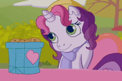 Size: 720x480 | Tagged: safe, screencap, character:mayor flitter flutter, character:scootaloo (g3), character:sweetie belle (g3), species:pony, episode:twinkle wish adventure, g3, g3.5, animated, moped, sound, webm