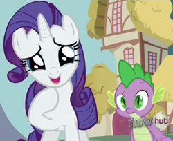 Size: 434x354 | Tagged: safe, screencap, character:rarity, character:spike, episode:just for sidekicks, g4, my little pony: friendship is magic