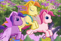 Size: 720x480 | Tagged: safe, screencap, character:tiddlywink, character:tra-la-la, character:zipzee, species:breezies, episode:the runaway rainbow, g3, animated, female, sound, trio, webm