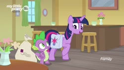 Size: 1920x1080 | Tagged: safe, screencap, character:spike, character:twilight sparkle, character:twilight sparkle (alicorn), species:alicorn, species:dragon, species:pony, episode:the point of no return, g4, my little pony: friendship is magic, bag, saddle bag, winged spike