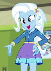 Size: 726x1016 | Tagged: safe, screencap, character:trixie, equestria girls:forgotten friendship, g4, my little pony:equestria girls, cropped, low angle, solo