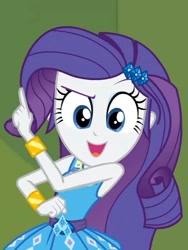 Size: 540x720 | Tagged: safe, screencap, character:rarity, my little pony:equestria girls, canterlot high, cropped, cute, diamonds, female, hairpin, high school, jewelry, lockers, looking at you, o come all ye squashful, open mouth, raribetes, smiling, waistband, wrist cuffs
