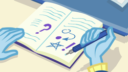 Size: 1920x1080 | Tagged: safe, screencap, character:trixie, equestria girls:forgotten friendship, g4, my little pony:equestria girls, book, pencil, writing