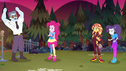 Size: 1920x1080 | Tagged: safe, screencap, character:pinkie pie, character:rarity, character:sunset shimmer, equestria girls:sunset's backstage pass, g4, my little pony:equestria girls, max steele, music festival outfit, shoes, sneakers