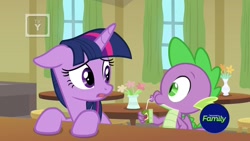 Size: 1920x1080 | Tagged: safe, screencap, character:spike, character:twilight sparkle, character:twilight sparkle (alicorn), species:alicorn, species:dragon, species:pony, episode:the point of no return, g4, my little pony: friendship is magic, floppy ears, juice, juice box, winged spike