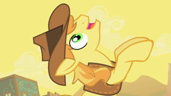 Size: 1280x720 | Tagged: safe, screencap, character:braeburn, species:earth pony, species:pony, episode:over a barrel, g4, my little pony: friendship is magic, male, rearing, solo, stallion