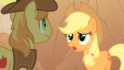Size: 1280x720 | Tagged: safe, screencap, character:applejack, character:braeburn, episode:over a barrel, g4, my little pony: friendship is magic