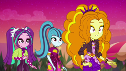 Size: 1920x1080 | Tagged: safe, screencap, character:adagio dazzle, character:aria blaze, character:sonata dusk, equestria girls:sunset's backstage pass, g4, my little pony:equestria girls, the dazzlings