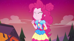 Size: 1920x1080 | Tagged: safe, screencap, character:pinkie pie, equestria girls:sunset's backstage pass, g4, my little pony:equestria girls, geode of sugar bombs, magical geodes, solo