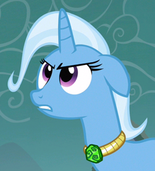 Size: 526x580 | Tagged: safe, screencap, character:trixie, species:pony, species:unicorn, episode:magic duel, g4, my little pony: friendship is magic, amulet, cropped, floppy ears, jewelry, solo