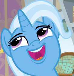 Size: 564x576 | Tagged: safe, screencap, character:trixie, episode:a horse shoe-in, g4, my little pony: friendship is magic, cropped