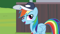 Size: 1920x1080 | Tagged: safe, screencap, character:rainbow dash, species:pegasus, species:pony, episode:2-4-6 greaaat, coach rainbow dash, coaching cap, solo, whistle, whistle necklace
