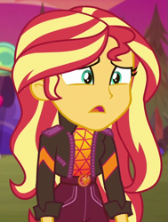 Size: 739x979 | Tagged: safe, screencap, character:sunset shimmer, equestria girls:sunset's backstage pass, g4, my little pony:equestria girls, cropped, geode of empathy, magical geodes, music festival outfit, solo