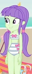 Size: 2048x4757 | Tagged: safe, screencap, character:starlight, episode:lost and found, g4, my little pony:equestria girls, beach, bikini, clothing, cropped, high waisted bikini, solo, starlight, swimsuit