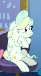 Size: 441x814 | Tagged: safe, screencap, character:vapor trail, species:pegasus, species:pony, episode:top bolt, g4, my little pony: friendship is magic, cropped, crossed hooves, cute, female, floppy ears, mare, sitting, smiling, solo, vaporbetes