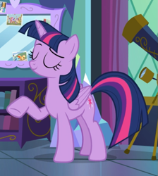 Size: 657x734 | Tagged: safe, screencap, character:twilight sparkle, character:twilight sparkle (alicorn), species:alicorn, species:pony, episode:celestial advice, g4, my little pony: friendship is magic, cropped, raised eyebrow, raised hoof, smug, smuglight sparkle, solo