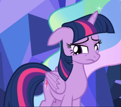 Size: 757x665 | Tagged: safe, screencap, character:twilight sparkle, character:twilight sparkle (alicorn), species:alicorn, species:pony, episode:celestial advice, g4, my little pony: friendship is magic, cropped, floppy ears, sad, solo