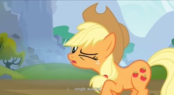 Size: 1595x875 | Tagged: safe, screencap, character:applejack, species:earth pony, species:pony, episode:spike at your service, g4, my little pony: friendship is magic, female, mare, youtube caption, youtube link