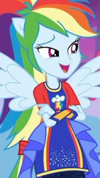 Size: 750x1334 | Tagged: safe, screencap, character:rainbow dash, equestria girls:rollercoaster of friendship, g4, my little pony:equestria girls, cropped, ponied up, pony ears, solo, super ponied up