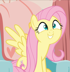 Size: 913x938 | Tagged: safe, screencap, character:fluttershy, species:pegasus, species:pony, episode:discordant harmony, g4, my little pony: friendship is magic, cropped, cute, excited, faec, female, mare, shyabetes, sitting, smiling, solo, spread wings, wings