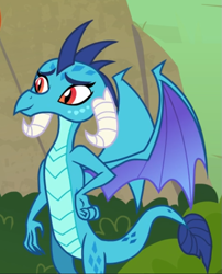 Size: 569x705 | Tagged: safe, screencap, character:princess ember, species:dragon, episode:triple threat, g4, my little pony: friendship is magic, cropped, dragoness, female, smiling, solo