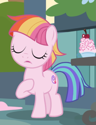 Size: 649x847 | Tagged: safe, screencap, character:toola roola, episode:fame and misfortune, g4, my little pony: friendship is magic, cropped, eyes closed, raised hoof, solo