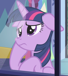 Size: 844x938 | Tagged: safe, screencap, character:twilight sparkle, character:twilight sparkle (alicorn), species:alicorn, species:pony, episode:fame and misfortune, g4, my little pony: friendship is magic, cropped, floppy ears, hoof on cheek, sad, solo