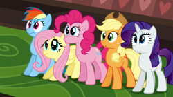 Size: 1920x1080 | Tagged: safe, screencap, character:applejack, character:fluttershy, character:pinkie pie, character:rainbow dash, character:rarity, episode:mmmystery on the friendship express, g4, my little pony: friendship is magic, :c, :o, :s, frown, open mouth, varying degrees of want, wavy mouth