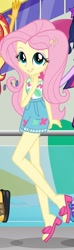 Size: 601x2038 | Tagged: safe, screencap, character:fluttershy, character:sunset shimmer, character:twilight sparkle, character:twilight sparkle (scitwi), species:eqg human, equestria girls:spring breakdown, g4, my little pony:equestria girls, adorasexy, boat, clothing, cropped, cropped screencap, cute, feet, geode of fauna, geode of telekinesis, legs, lip bite, looking at you, magical geodes, offscreen character, sandals, sexy, shorts, shyabetes, sleeveless, smiling