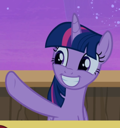 Size: 724x772 | Tagged: safe, screencap, character:twilight sparkle, character:twilight sparkle (alicorn), species:alicorn, species:pony, episode:once upon a zeppelin, g4, my little pony: friendship is magic, cropped, cute, female, mare, smiling, solo, twiabetes, waving
