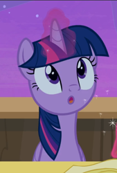 Size: 550x815 | Tagged: safe, screencap, character:twilight sparkle, character:twilight sparkle (alicorn), species:alicorn, species:pony, episode:once upon a zeppelin, g4, my little pony: friendship is magic, :o, cropped, cute, glowing horn, horn, open mouth, solo, twiabetes