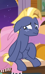Size: 528x861 | Tagged: safe, screencap, character:star tracker, episode:once upon a zeppelin, g4, my little pony: friendship is magic, cropped, floppy ears, scared, sitting, solo