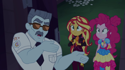 Size: 1920x1080 | Tagged: safe, screencap, character:pinkie pie, character:sunset shimmer, equestria girls:sunset's backstage pass, g4, my little pony:equestria girls, max steele, necktie