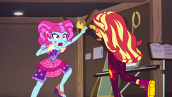Size: 1920x1080 | Tagged: safe, screencap, character:kiwi lollipop, character:sunset shimmer, equestria girls:sunset's backstage pass, g4, my little pony:equestria girls, kiwi lollipop, music festival outfit, time twirler