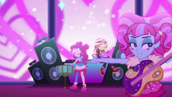 Size: 1920x1080 | Tagged: safe, screencap, character:kiwi lollipop, character:pinkie pie, character:sunset shimmer, equestria girls:sunset's backstage pass, g4, my little pony:equestria girls, guitar, kiwi lollipop, musical instrument