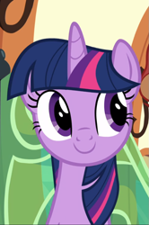 Size: 621x938 | Tagged: safe, screencap, character:twilight sparkle, character:twilight sparkle (alicorn), species:alicorn, species:pony, episode:surf and/or turf, g4, my little pony: friendship is magic, cropped, cute, smiling, solo, train, twiabetes