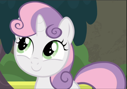 Size: 1326x941 | Tagged: safe, screencap, character:sweetie belle, episode:surf and/or turf, g4, my little pony: friendship is magic, cropped, cute, diasweetes, smiling, solo