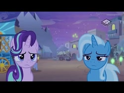 Size: 480x360 | Tagged: safe, screencap, character:starlight glimmer, character:trixie, species:pony, species:unicorn, episode:on the road to friendship, black bars, boomerang (tv channel)