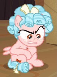 Size: 619x842 | Tagged: safe, screencap, character:cozy glow, episode:the summer sun setback, g4, my little pony: friendship is magic, cozy glow is best facemaker, cozy glow is not amused, cropped, faec, female, filly, foal, sitting, solo