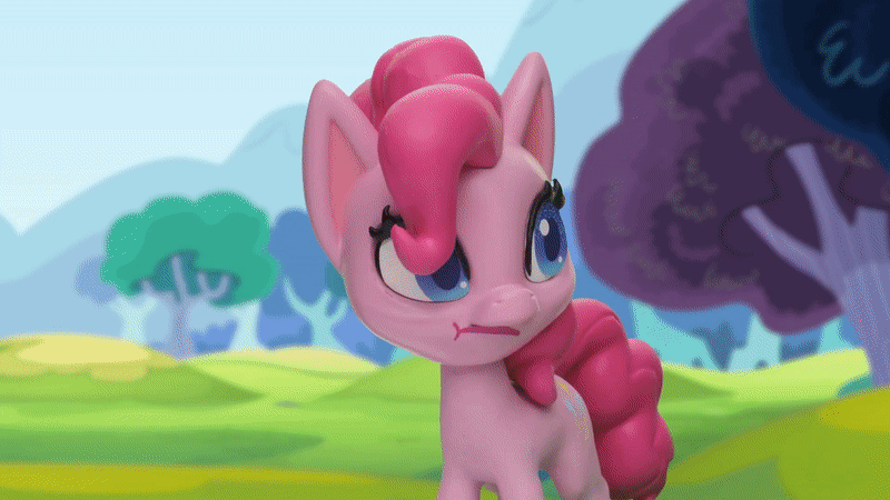 Size: 800x450 | Tagged: safe, screencap, character:applejack, character:pinkie pie, character:rainbow dash, species:earth pony, species:pegasus, species:pony, g4.5, my little pony: stop motion short, my little pony:pony life, animated, apple, apple tree, basket, bucking, clothing, derp, dizzy, dodge, flying, food, gif, hat, kick, pillow, pillow fight, pillow fight (short), spinning eyes, stop motion, tree