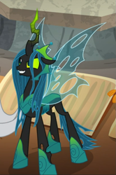 Size: 535x807 | Tagged: safe, screencap, character:queen chrysalis, species:changeling, episode:the ending of the end, g4, my little pony: friendship is magic, cropped, evil grin, grin, smiling, solo, ultimate chrysalis