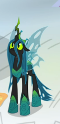 Size: 274x564 | Tagged: safe, screencap, character:queen chrysalis, species:changeling, episode:the ending of the end, g4, my little pony: friendship is magic, changeling queen, cropped, female, looking up, solo, ultimate chrysalis