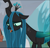 Size: 991x943 | Tagged: safe, screencap, character:queen chrysalis, species:changeling, episode:the ending of the end, g4, my little pony: friendship is magic, cropped, lidded eyes, solo, solo focus, tired, tongue out