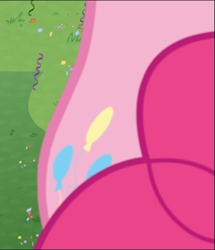 Size: 811x941 | Tagged: safe, screencap, character:pinkie pie, episode:the ending of the end, g4, my little pony: friendship is magic, balloonbutt, butt, chaos pinkie, cropped, plot, solo